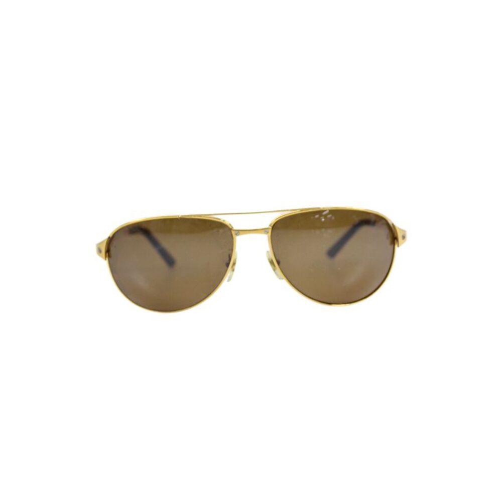 Cartier Womens Edition Santos Dumont Aviator Sunglasses Gold Tone Metal Plastic